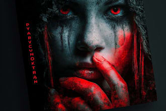 design a terrifying horror book cover illustration