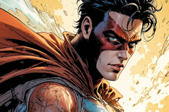 draw comic book cover with dynamic action