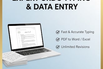 do expert data entry and urdu typing or translation