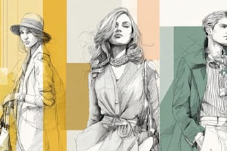 draw a fashion or editorial illustration, sketch, commercial