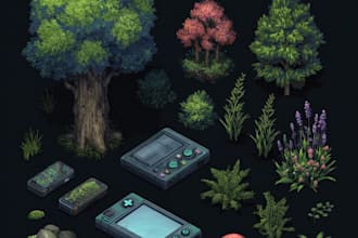 do 2d game art, gui, and backgrounds