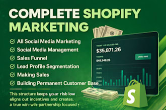 do shopify marketing, sales funnel, promotion, ecommerce marketing and meta ads