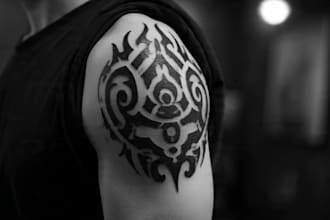 custom an abstract black tattoo design