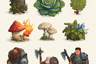 do game UI design and 2d game art design