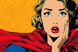 draw you into superhero comic book pop art cartoon