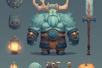 create 2d game art, game UI, game popup, 2d game