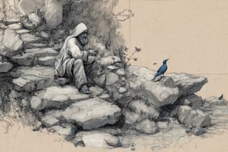 draw rough pencil sketch