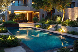design home garden,pool,patio, villa landscape