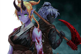 design a fantasy fighter, dark fantasy character concept