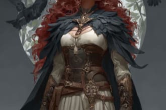 draw realistic fantasy fighter characters illustration