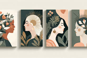 design trendy printable wall art or aesthetic posters