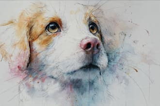 create a custom watercolor pet portrait or pet painting