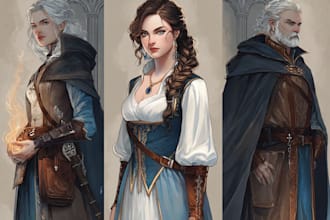 epic fantasy fighter character art custom hero illustration