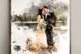 custom watercolor family portrait from photo