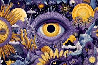 make custom illustration psychedelic trippy artwork