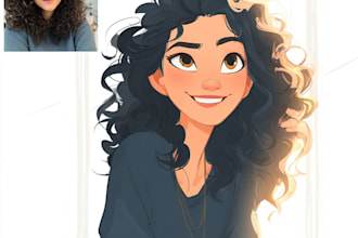 draw your cartoon portrait in disney style