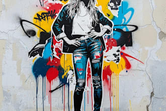 make a multi layer graffiti stencil art for spray painting