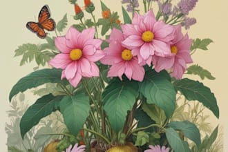 draw botanical illustration art for you