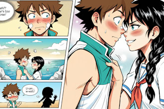 be your webtoon webcomic manga illustration manga artist comic artist