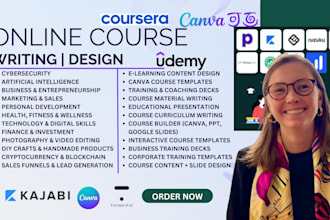 write design online course content lms website curriculum slide design canva ppt