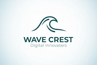 create wave icon logo design