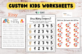 design kids worksheets, activity book
