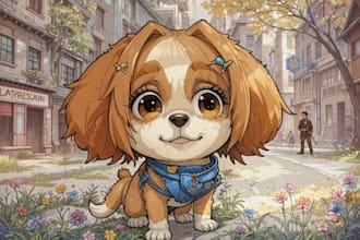 draw your dog or any pets into cartoon