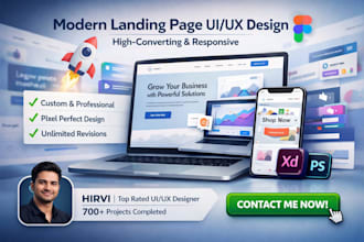 design a clean, professional landing page UI UX in figma