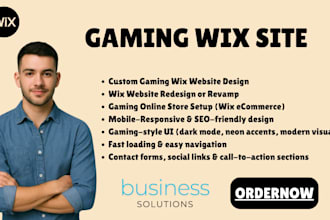 do gaming wix website design wix redesign wix online store website development