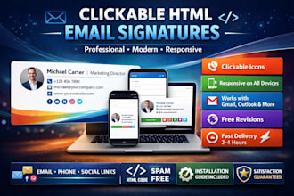 design a professional HTML email signature for your business