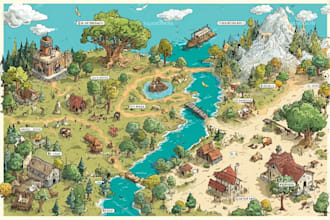create city, event, tourist, and fantasy map illustration
