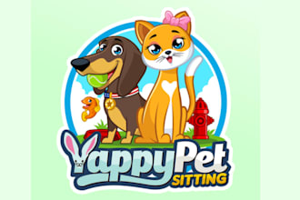 do modern animal dog pet care veterinary logo