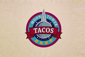 design icon fantastic logo for moon tower tacos