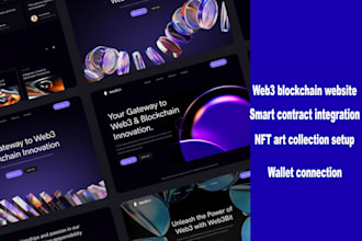 develop a web3 blockchain website with smart contracts and nft art collections