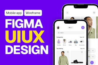 do mobile app uiux, app screenshots and wireframes in figma