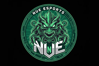 make nue monster mascot logo design for unlimited revision