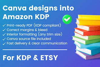format your canva design into a KDP print ready PDF for low content books