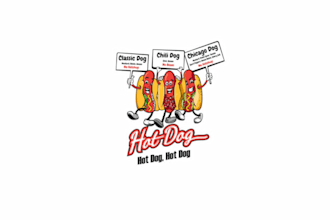 design high quality hot dog restaurant logo for you