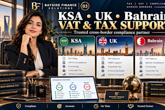 handle saudi UK and bahrain vat and ksa corporate tax compliance