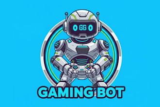 design awesome style for robot gaming mascot logo design service