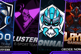 design custom mascot gaming logo for twitch, youtube and esports