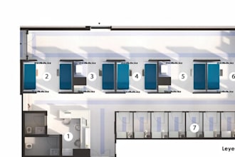 professional cad floor plans, hospital ward layout,hostel floor plan, dorms site