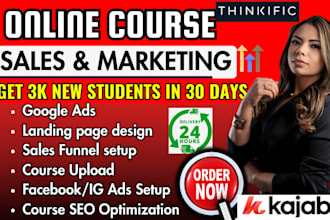 do kajabi online course promotion ebook udemy thinkific marketing sales funnel