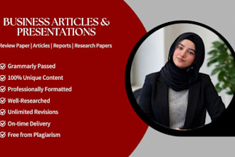 write SEO business articles and finance research reports