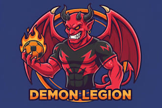 make awesome style devil mascot sport logo design with unlimited revision