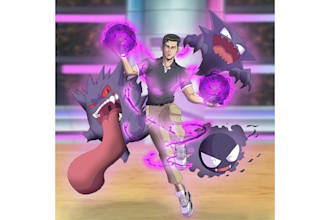 draw you as a custom pokemon trainer with your pokemon team tgc pokemon card art