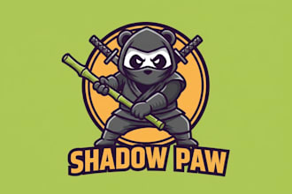 do wonderful new style panda ninja mascot logo design service for business