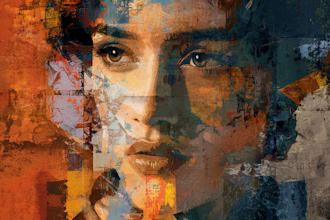 paint expressive colorful abstract portraits