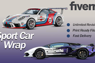 create a professional sport car wraps designs