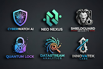 design modern startup, technology, and cyber security logo
